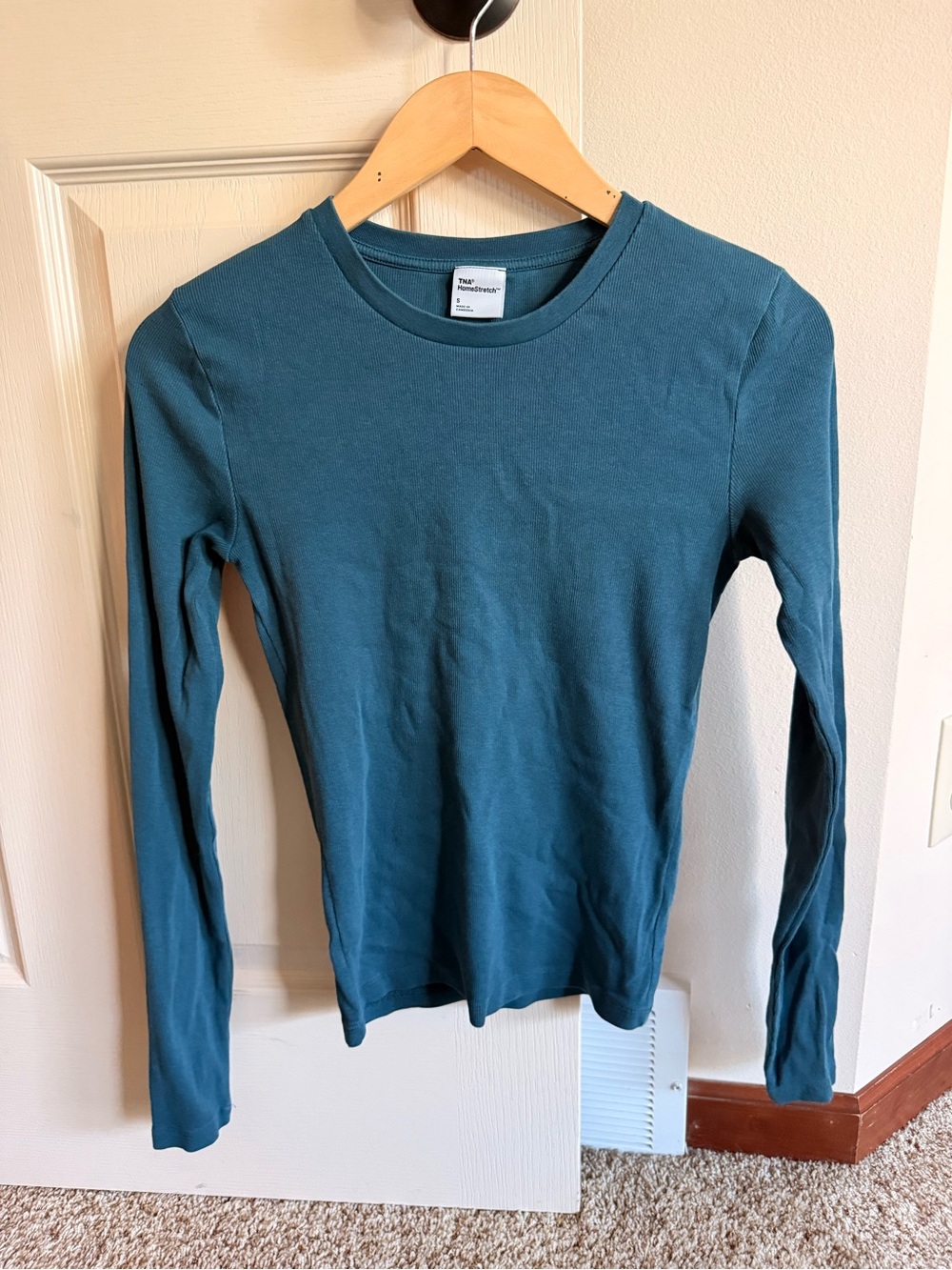 Aritzia Long Sleeve Crewneck Tee in Teal